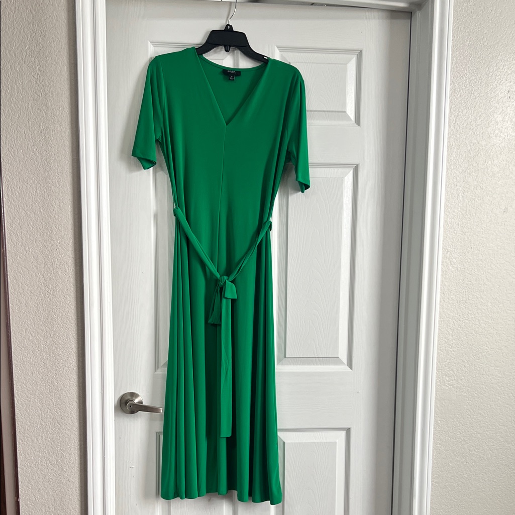 Msk Vibrant Green Midi Dress